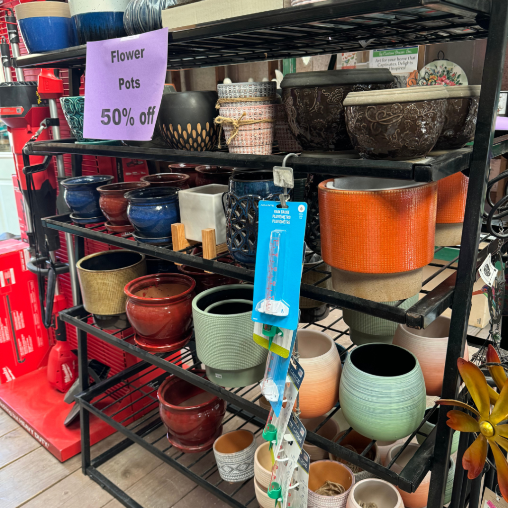 Ceramic pots on a stand